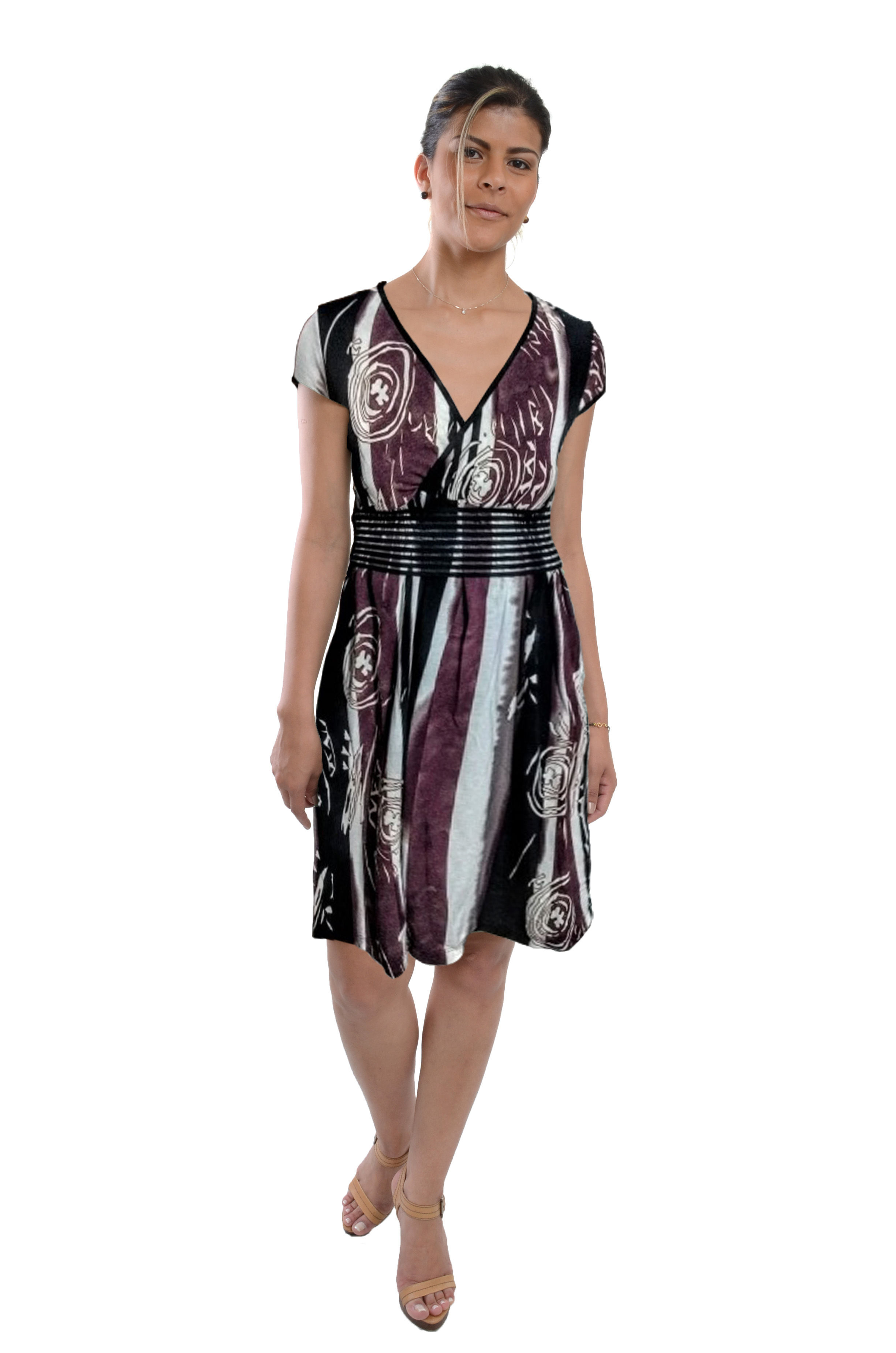 Vestido estampado com cinto, therelli-moda