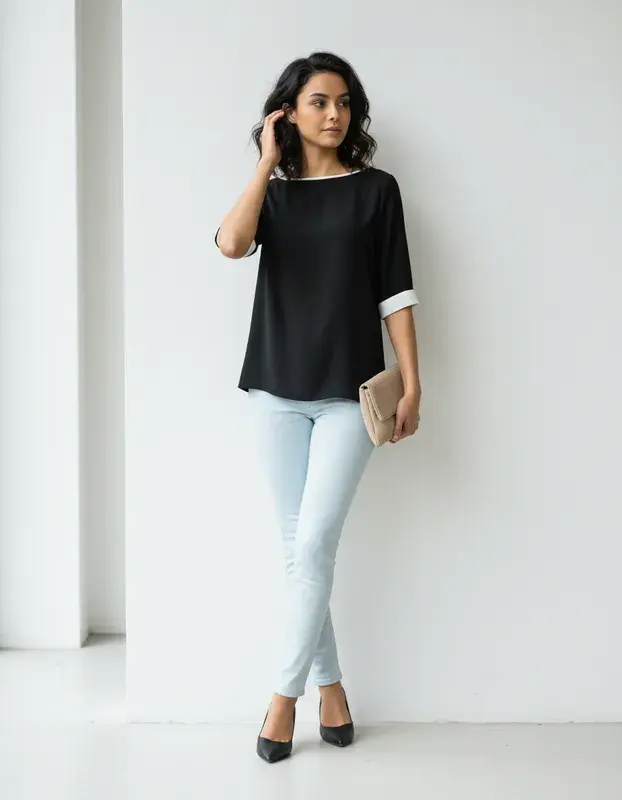Miniatura: Blusa Bata Feminina Manga 3/4