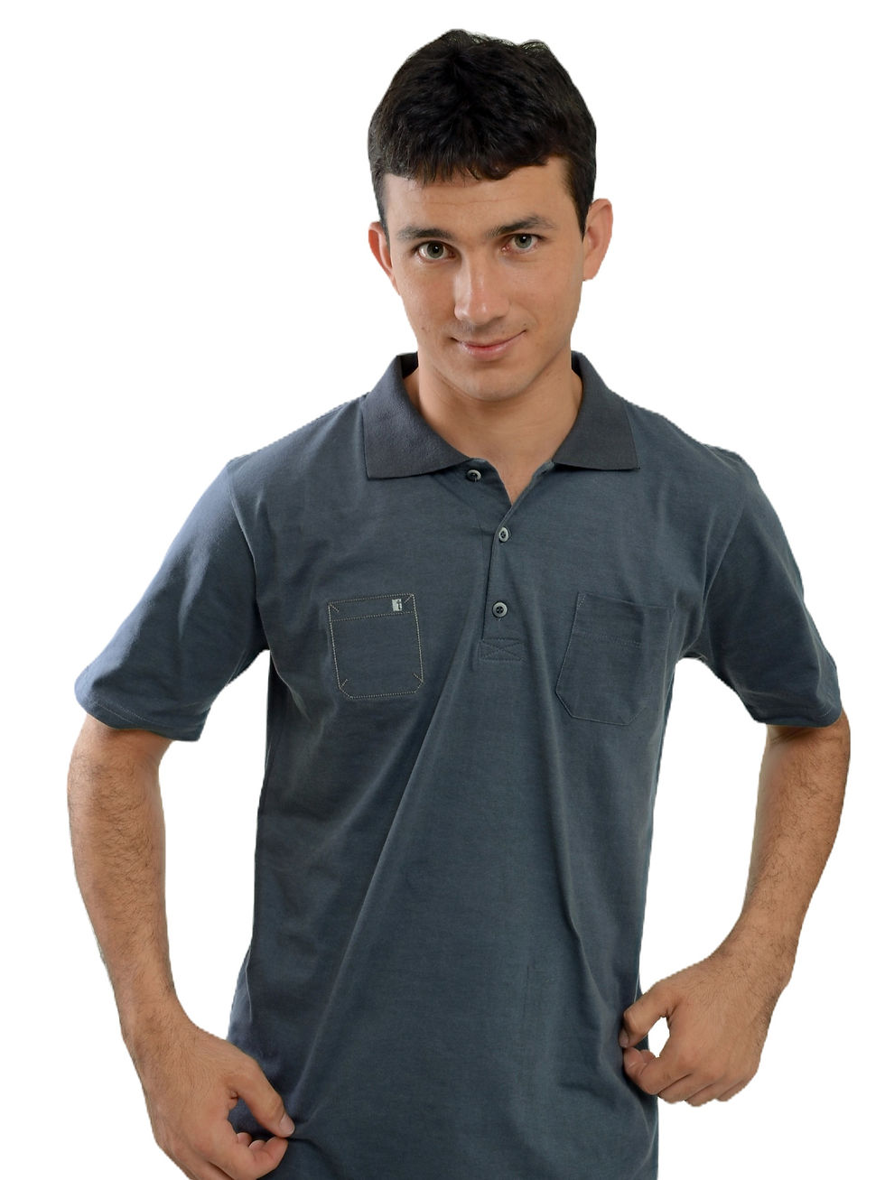 Miniatura: Modelo usando polo cinza therelli-moda