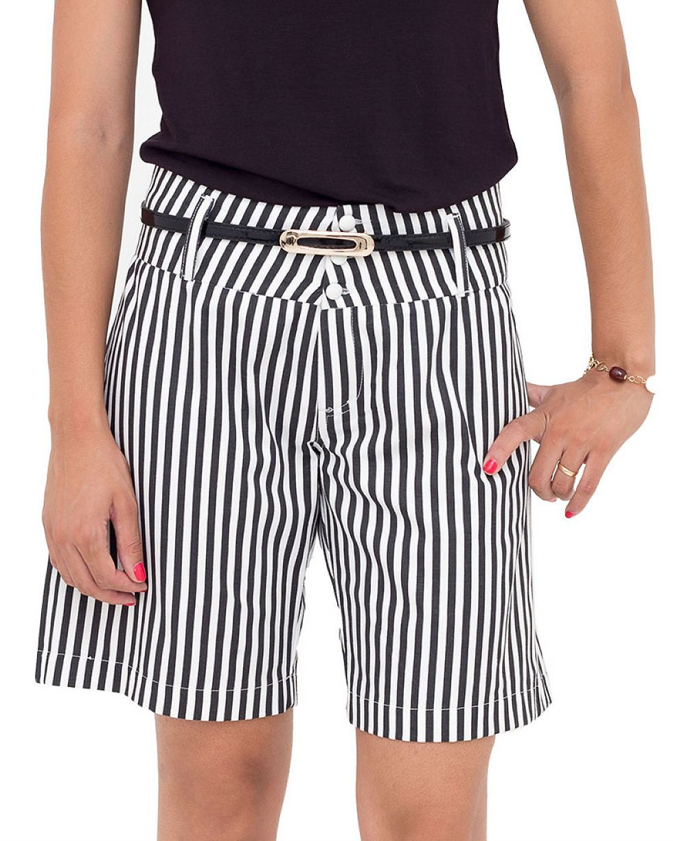 Miniatura: Shorts listrados preto e branco therelli-moda