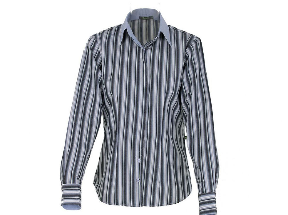 Camisa feminina listrada, manga comprida, therelli-moda