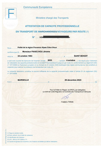 CAPACITE TRANSPORT VOYAGEUR JP Formation