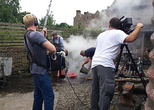 BBC Escape to the Country filming Jules Hudson at Acton Scott Farm
