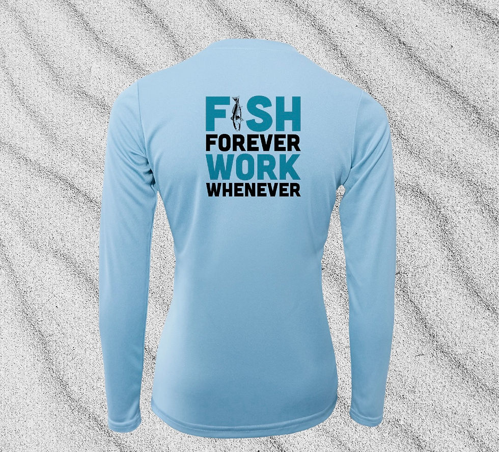 Thumbnail: Fish Forever Work Whenever Long Sleeve V-Neck