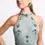 Thumbnail: Little Mistress Grey Embellished High Neck Maxi Dress