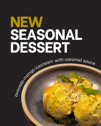 We’ve tested this dessert and it always sells out - so we’ve brought it back as a seasonal special 🍨 Our avocado and mango ice cream with caramel sauce is the kind of treat you’ll want to save room for ✨
Book your next visit and come give it a try - you won’t regret it.