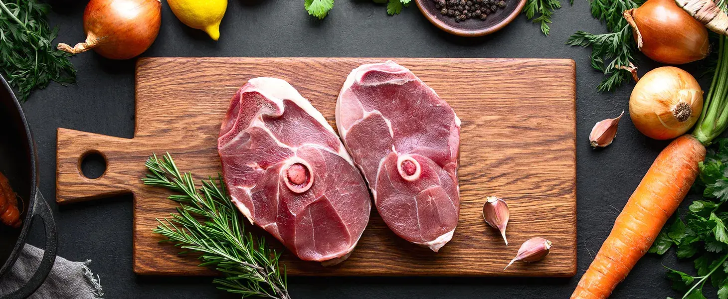 Tranches de gigot d'agneau avec os