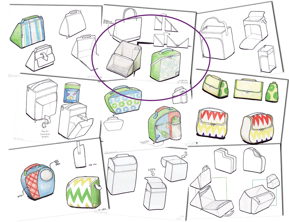 kid lunch box concept sketchess