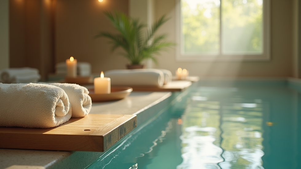 Close-up view of a serene spa environment with natural elements