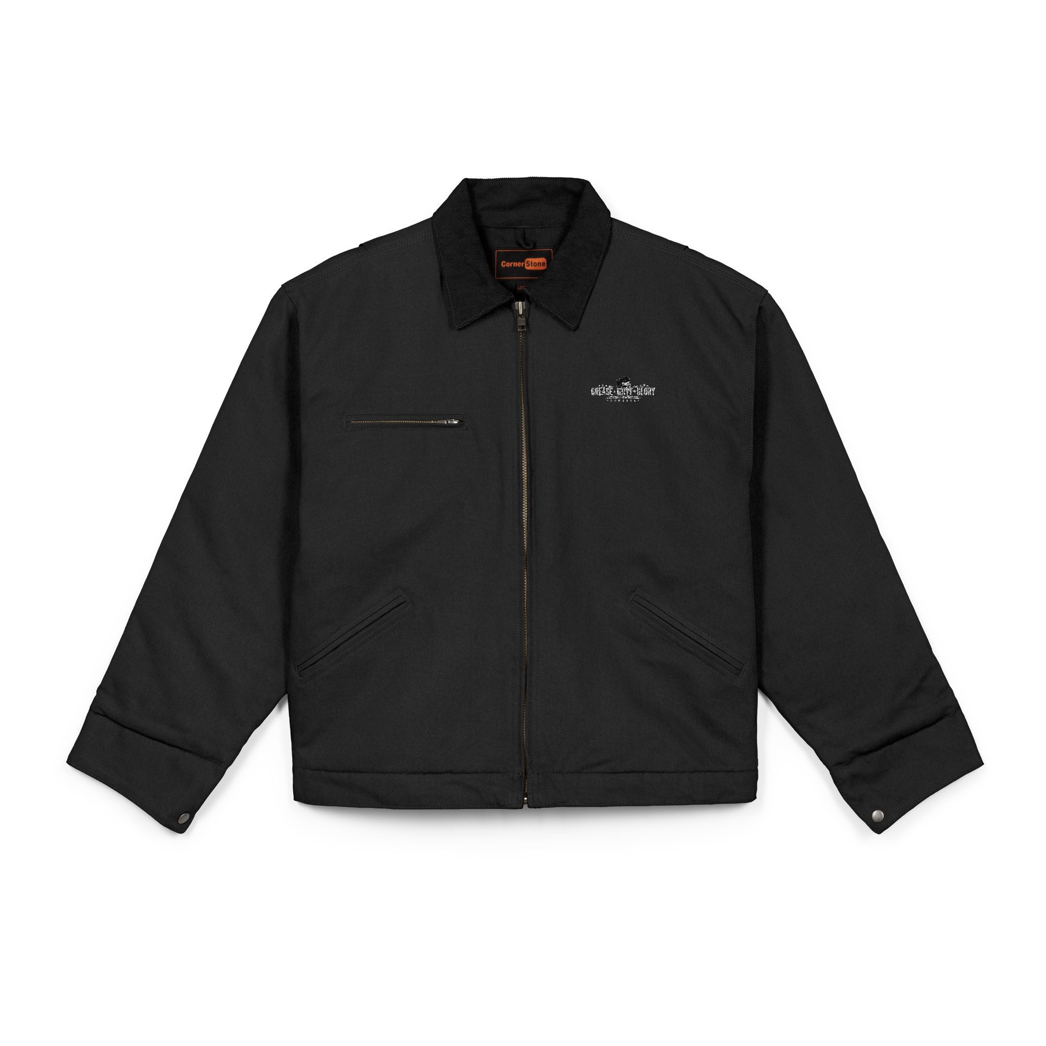 Grease Grit & Glory Duck Cloth Work Jacket | Embroidered Heritage Garage Jacket