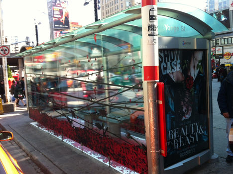 Transit shelter advertisement for the TV show Beauty and the Beast on ShowCase.