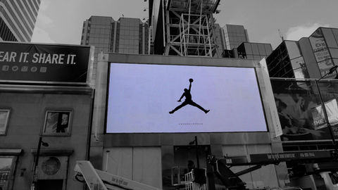 Large Nike billboard in Dundas Square, Toronto.