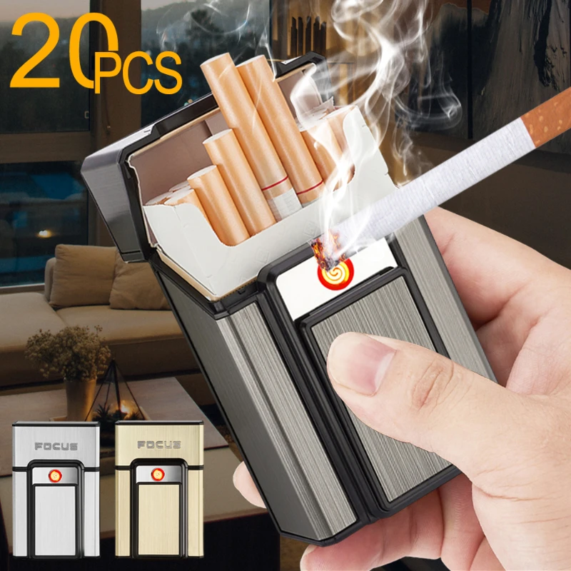 Cigarrera de aluminio con encendedor recargable por menos de €2