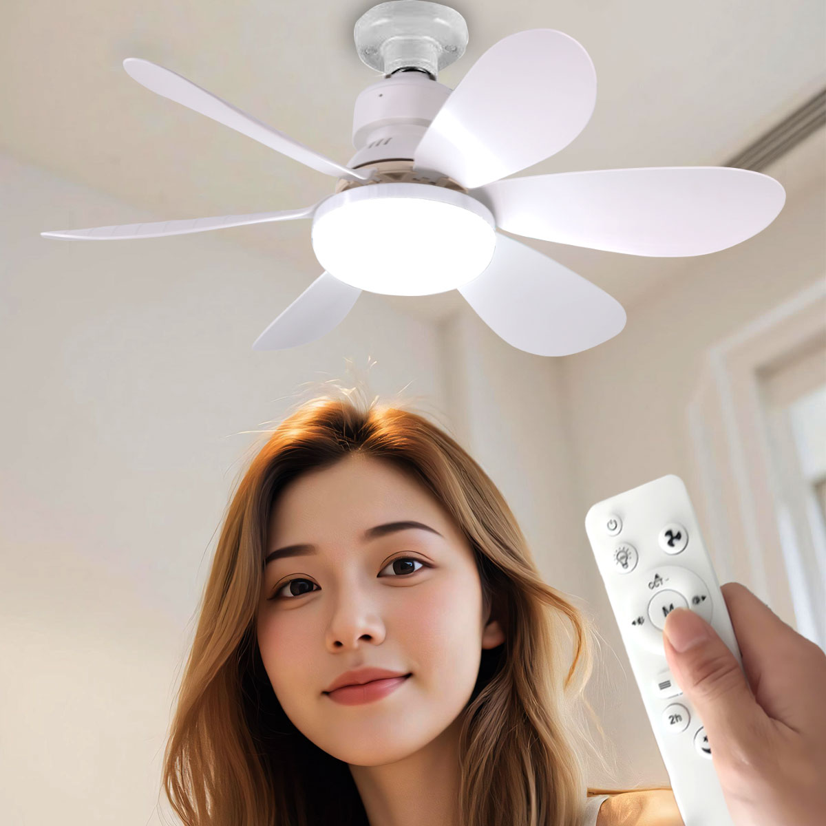 Ventilador LED con Control Remoto: 2 en 1 por Solo €12