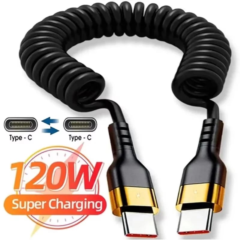 Cable USB-C 120W con resorte: ¿vale la pena a 2 euros?
