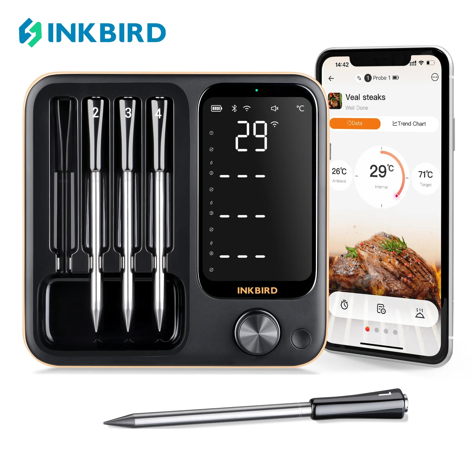 INKBIRD INT-14-BW: El termómetro para carne que cambió mis asados