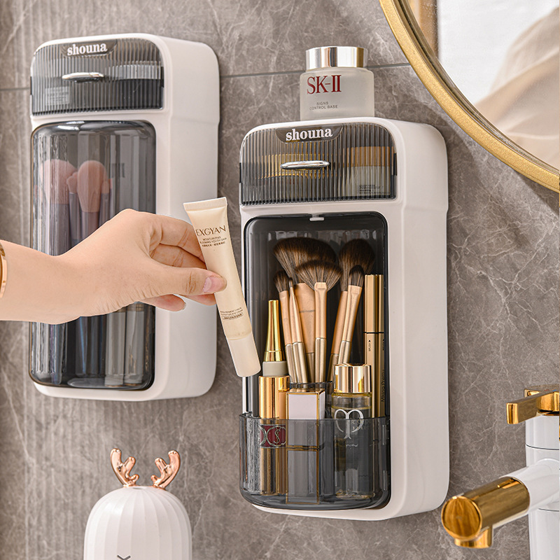 Organizador de cosméticos sin taladro - Baño ordenado en minutos