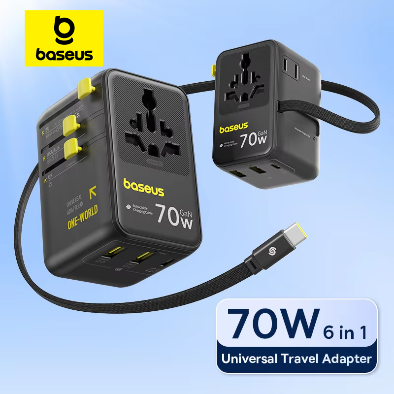 Adaptador Universal Baseus GaN 70W: Mi Compañero de Viaje Perfecto