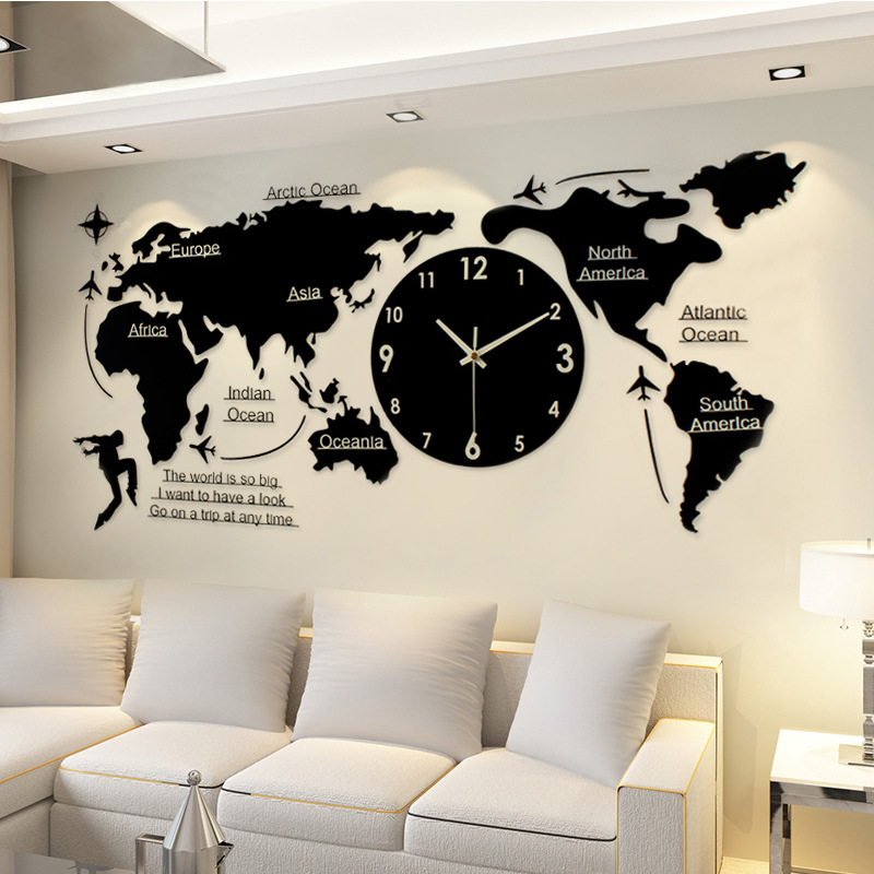 Reloj de Pared 3D Mapamundi: Lujo Moderno para tu Hogar