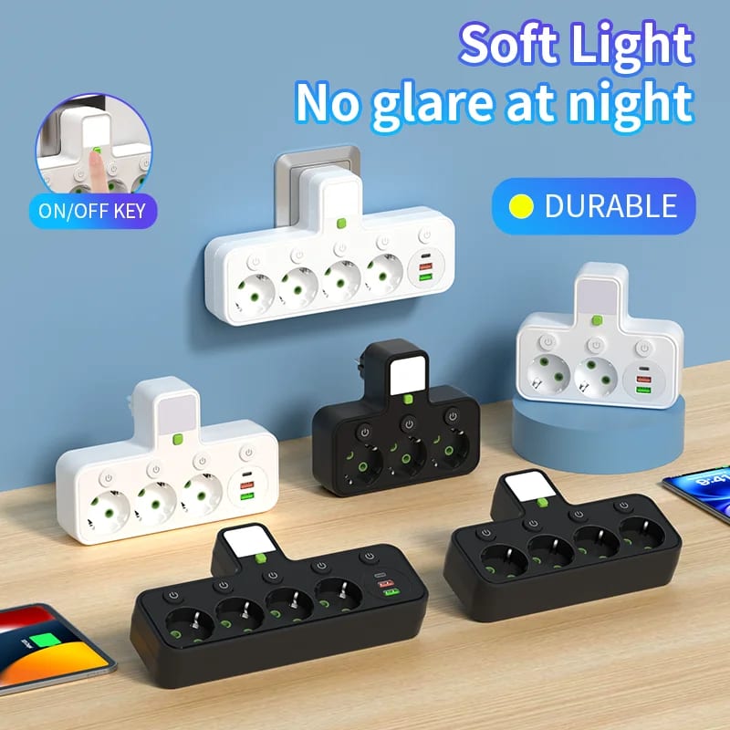 Enchufe europeo con 4 tomas, USB y Type-C por menos de 10 euros