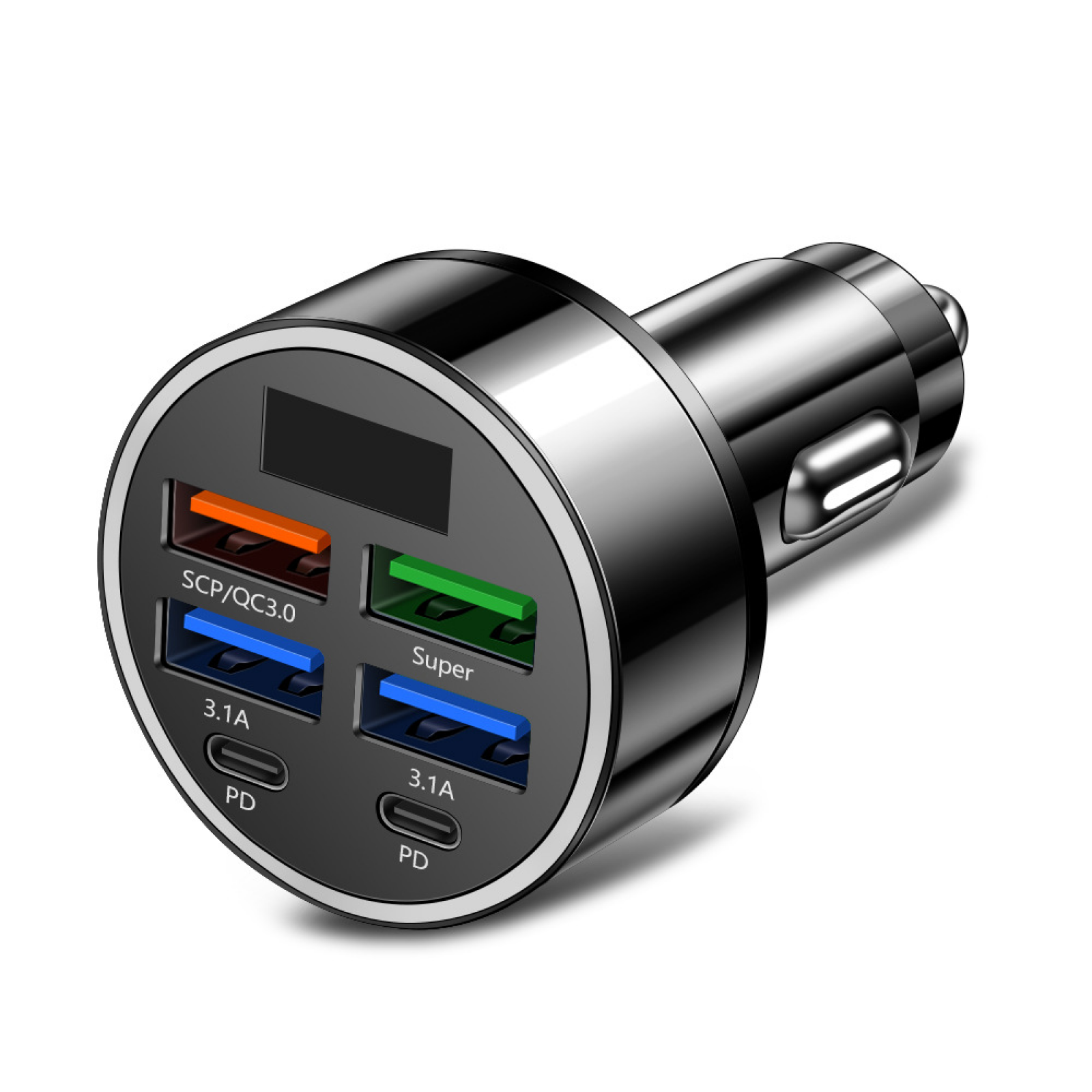Cargador USB para auto con 6 puertos por menos de €3
