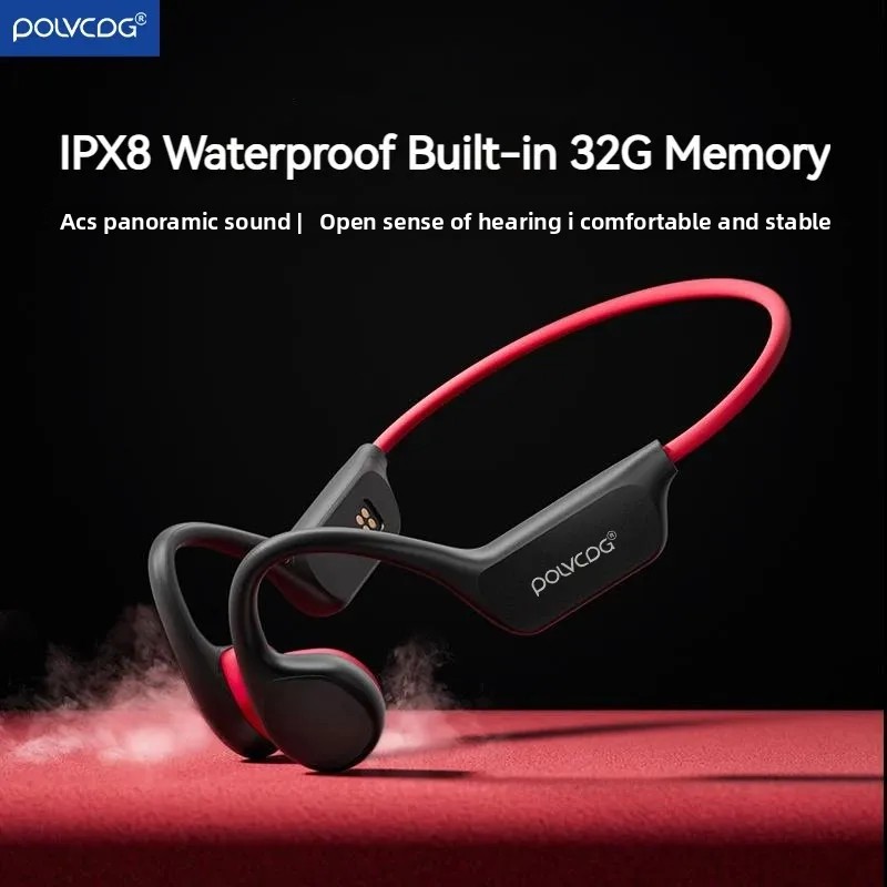 POLVCDG X7: Audífonos de Conducción Ósea con 32GB y IPX8 Acuático