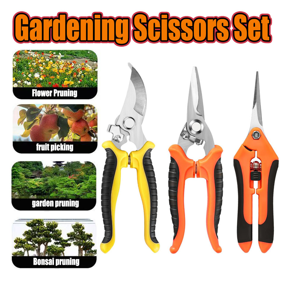 Set de 3 Tijeras de Jardín Ergonómicas por Solo €2.81