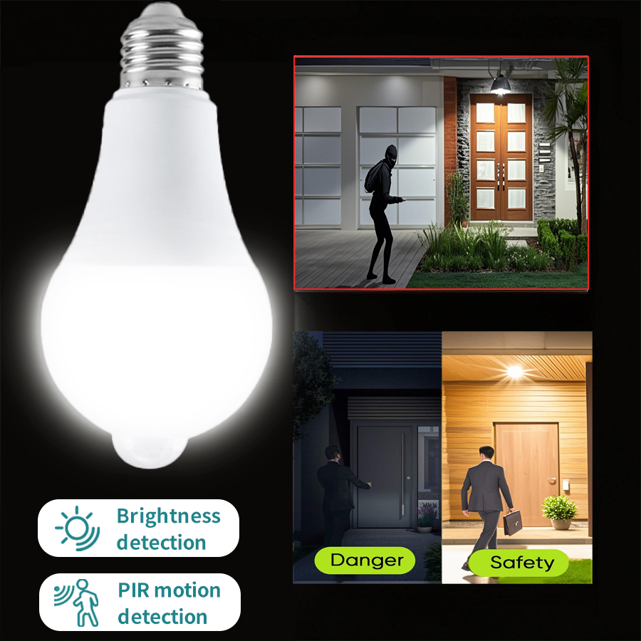 Foco LED con Sensor: La Lámpara Inteligente que Solo Se Enciende de Noche