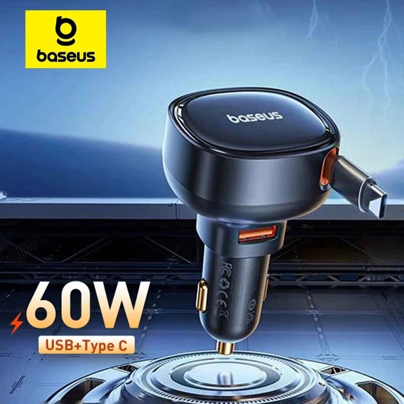 Baseus 60W 2 en 1: el cargador de auto que reemplaza al cable suelto