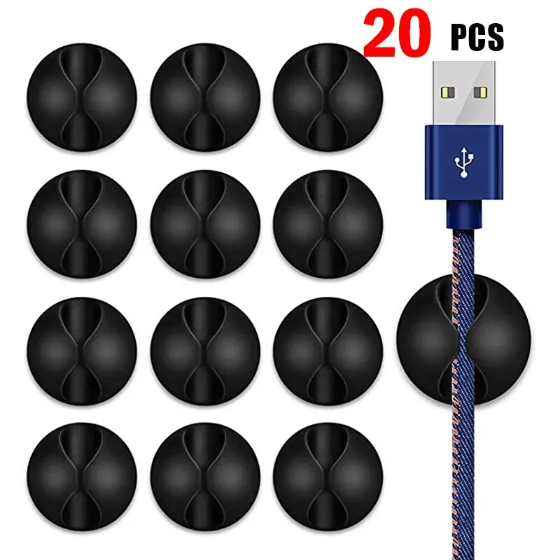 20 Clips Para Cables - Solución Definitiva Al Desorden Del Escritorio