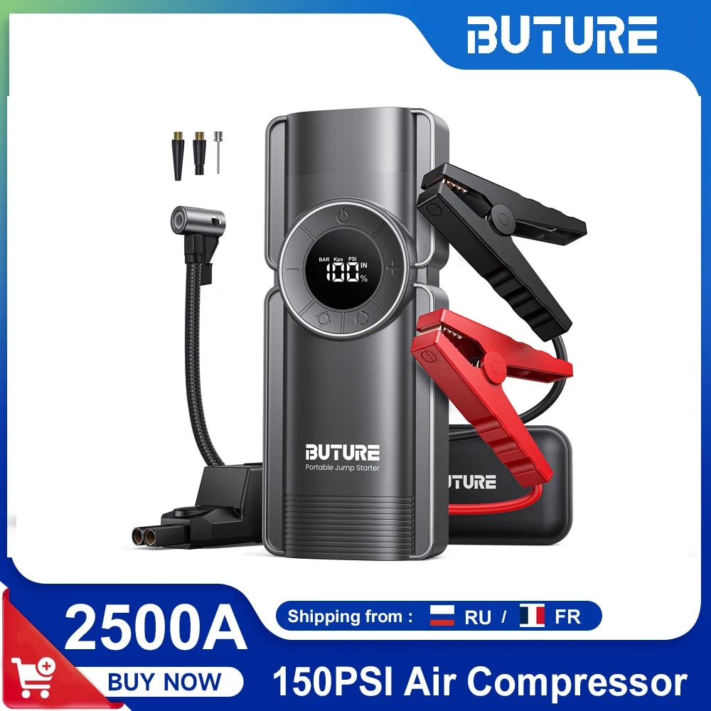 Buture 4 en 1: arrancador, compresor y batería externa en un solo dispositivo
