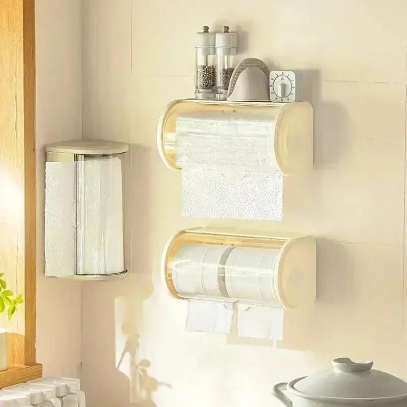 El porta-rollos de pared que por fin mantiene las toallas limpias
