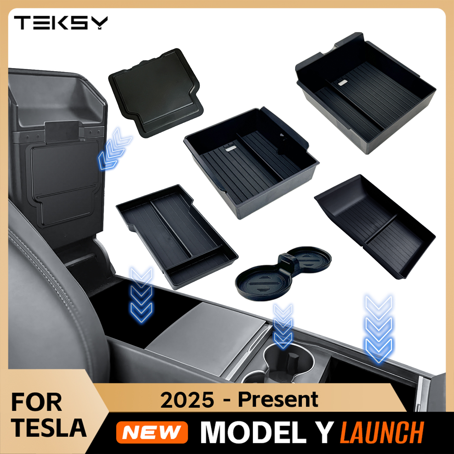 Organiza tu Tesla Model Y 2025: Kit completo de almacenamiento