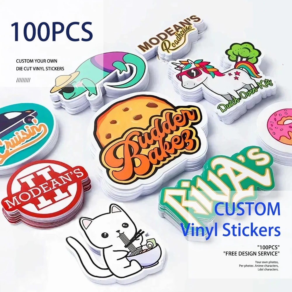 100 stickers personalizados de vinil por menos de 7 euros