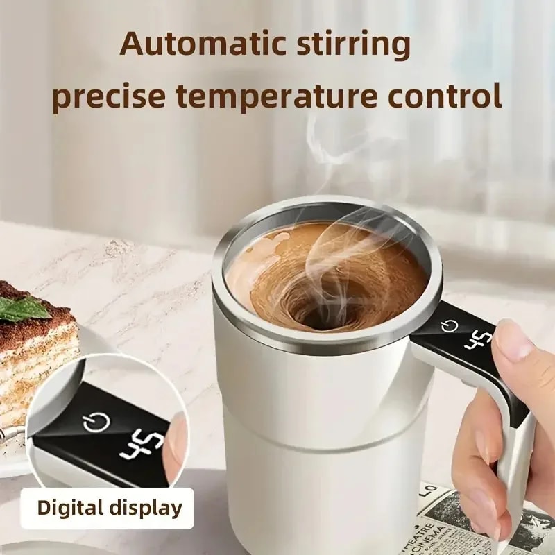 Este vaso mezcla tu café solo y muestra la temperatura en tiempo real