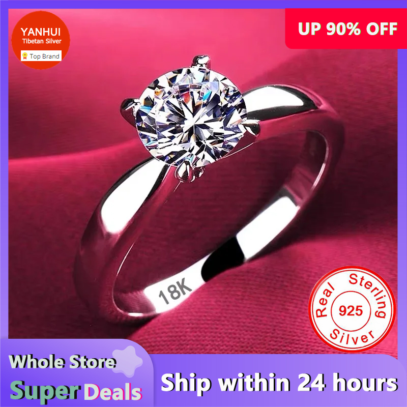 Anillo de plata 925 bañado en oro blanco 18K por menos de €4