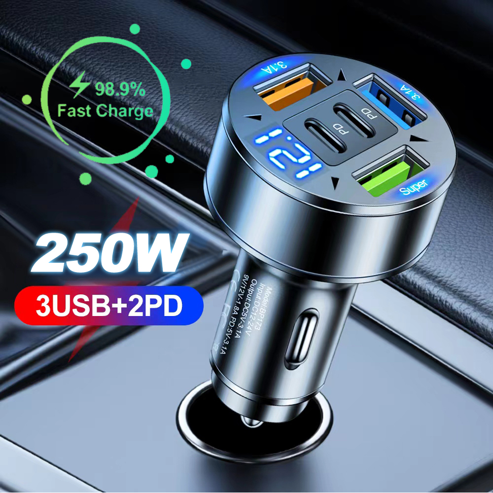 Cargador de auto 250W 5 puertos: ¿Vale €2.35?