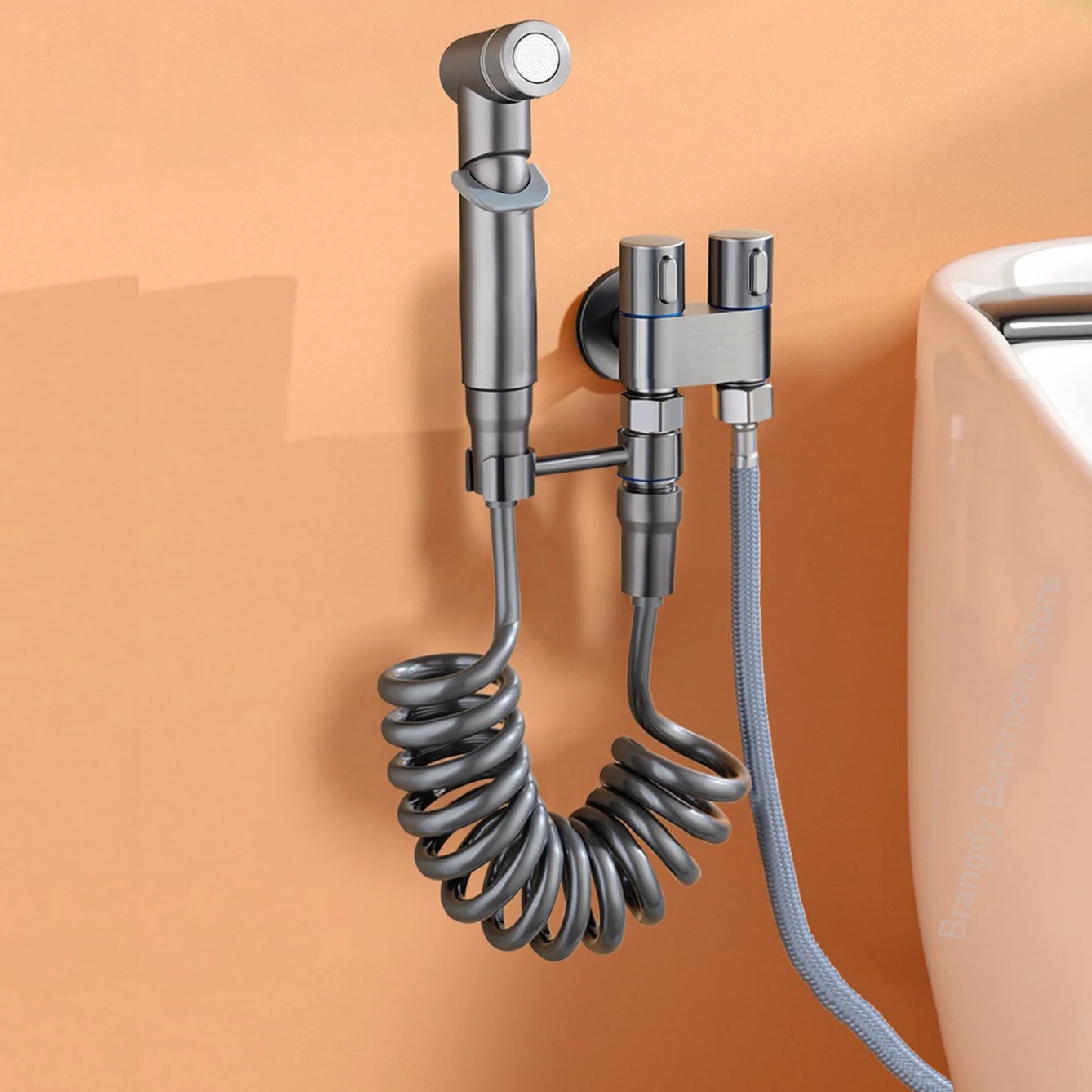 Ducha higiénica con doble salida y soporte de pared por solo €11