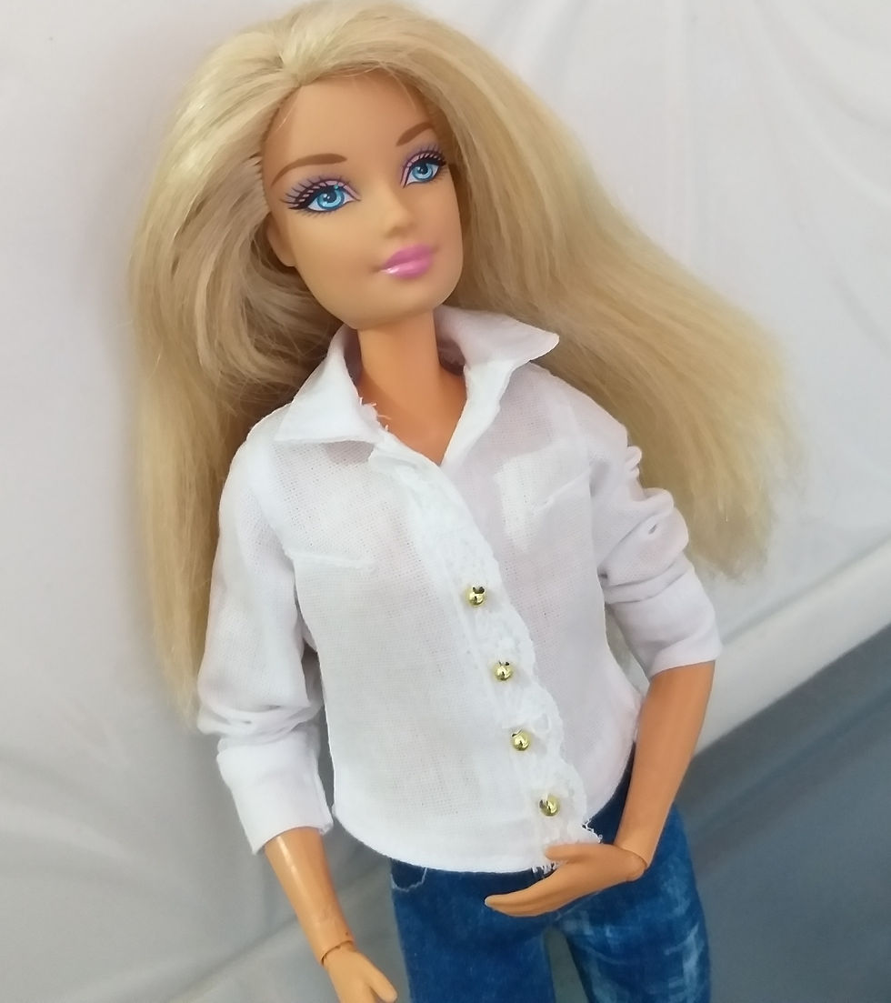 Camisa Social para Bonecas Barbie