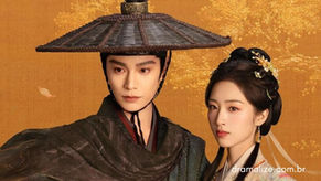 Pôster promocional oficial do C-Drama The Road to Splendor mostrando os atores principais Dong Yi e Ding Yuxi em trajes tradicionais da Dinastia Ming.