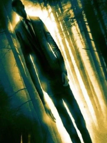 Movie poster for the 2016 film "Slender" depicting a tall man in a suit amongst the trees