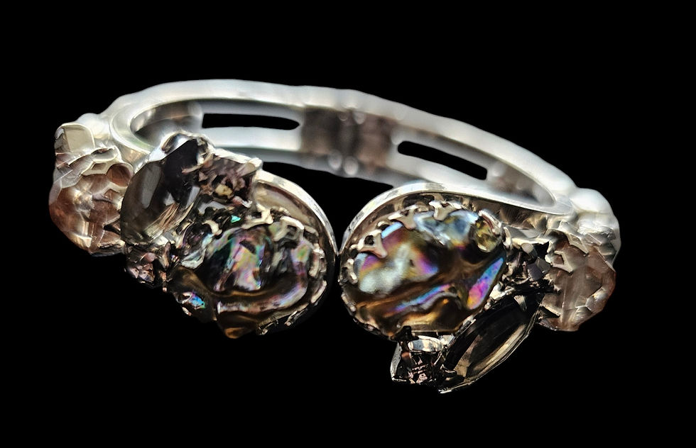 Thumbnail: Iridescent Lava Rock Clamper Bracelet