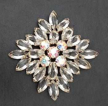 DeLizza & Elster D&E (aka Juliana) Clear Brooch Pin