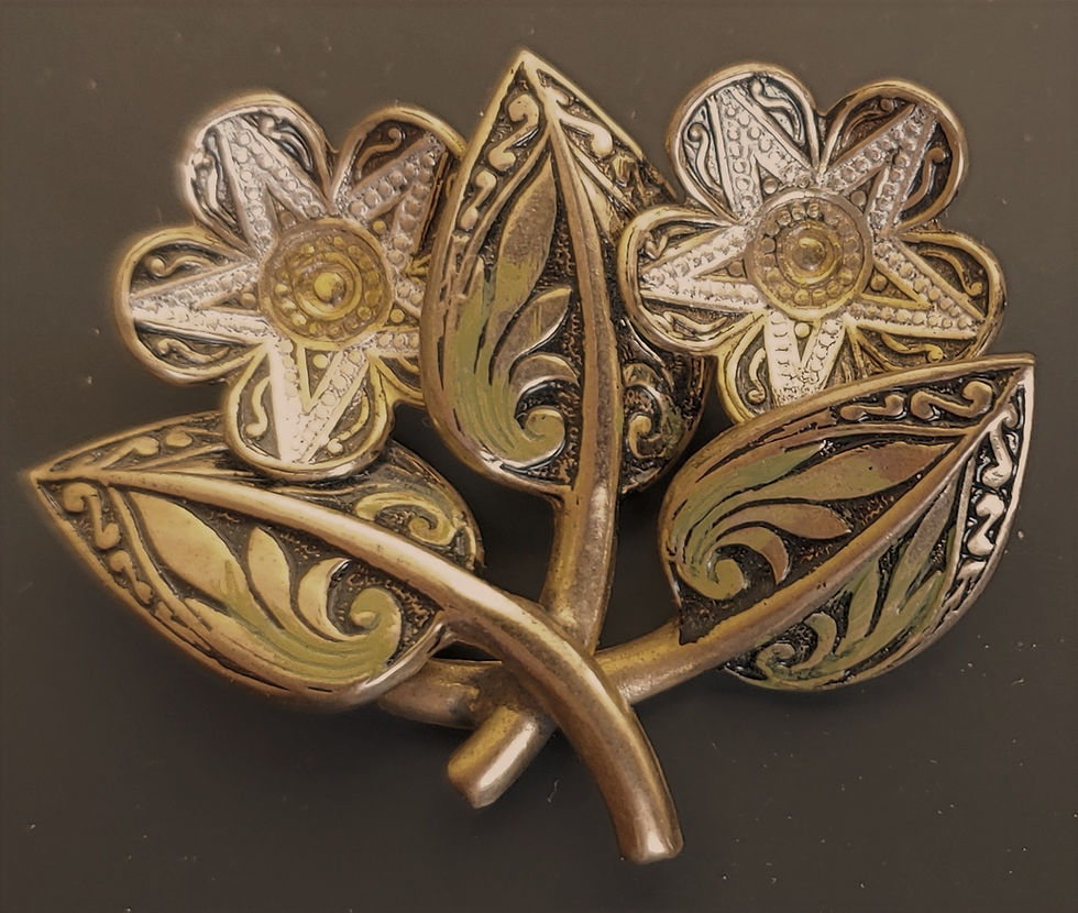 Damascene Spain Double Flower Pin