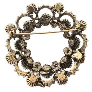 Hollycraft Red Brooch Pin - back view