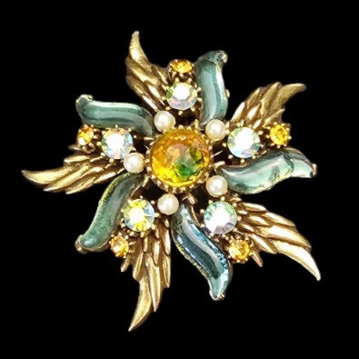 Florenza BiColor Art Glass Pin Pendant