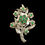 Thumbnail: L/N Flower Green Rhinestones Pot Metal Pin