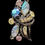 Thumbnail: Fabulous Florenza Art Glass & Rhinestones  - Necklace & Earrings