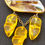Thumbnail: Faux Amber Bar Pin - Yellow Dutch Shoe Dangles - j1423
