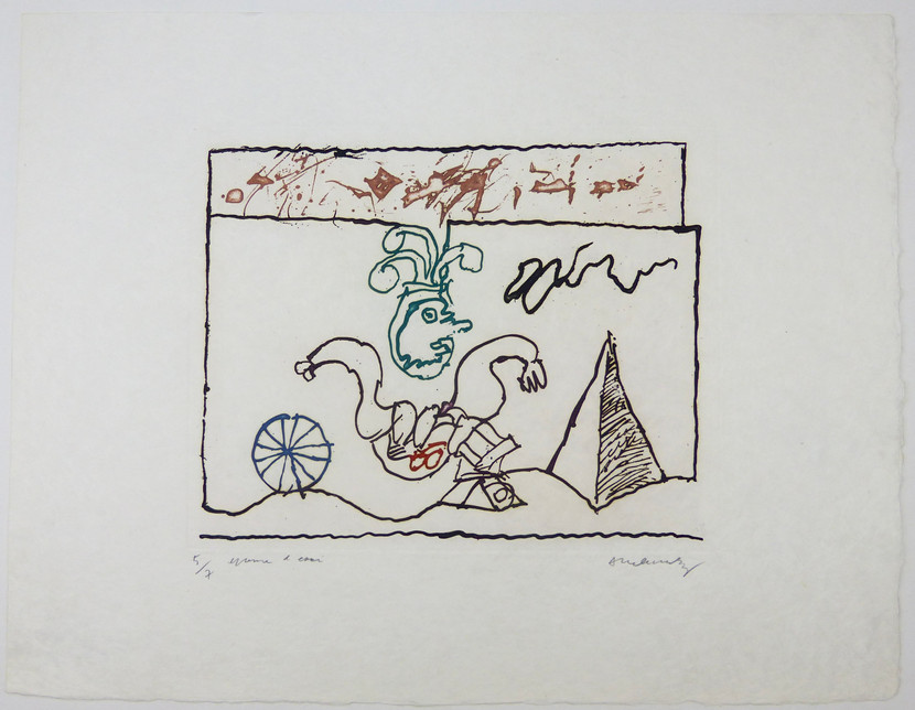 Gravure, eau-forte en couleurs, 
1967, pour le livre de la mort, 
Textes de François Nourissier
 épreuve imprimée sur papier Japon nacré, 
signée et numérotée sur 7 exemplaires.

